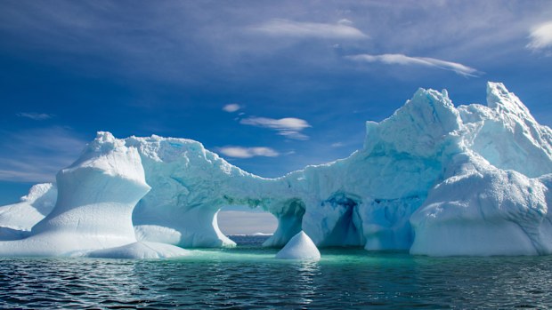 Less sea ice means more waves battering the ice shelves in front of the glaciers