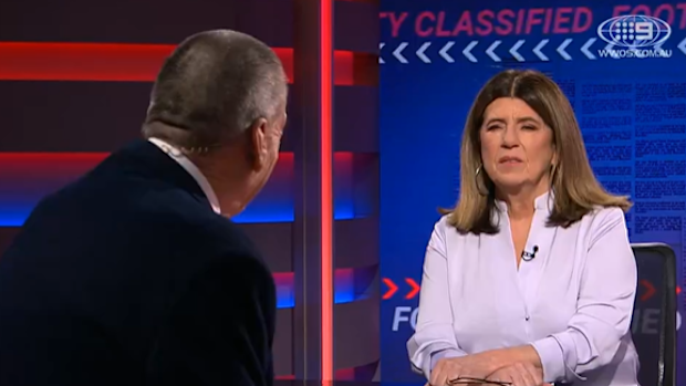 Caroline Wilson and Kennett went head to head on Footy Classified.