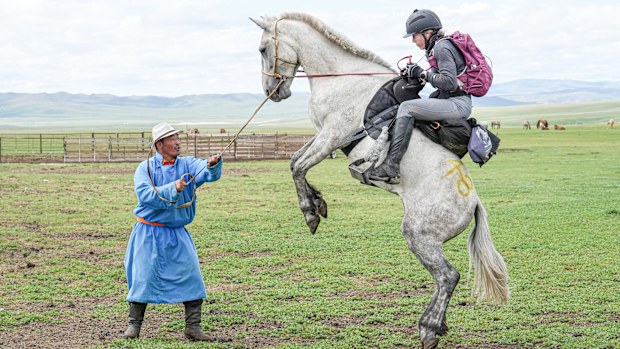 Di Pasquale said the Mongolian horses used for the race "are notorious for being semi-wild".