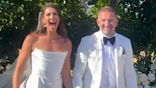 Stephanie Rice and Mark Lassey on their wedding day.