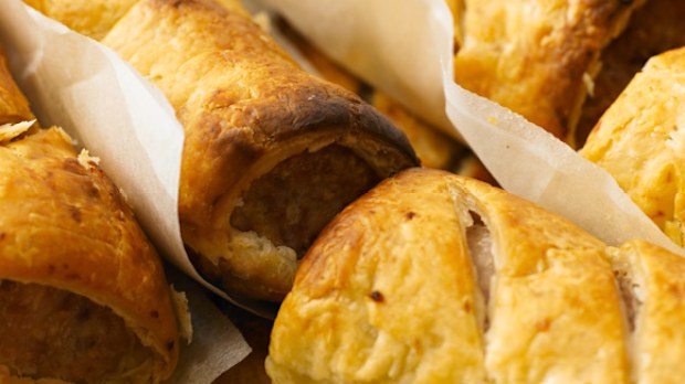 Vegetarian 'sausage' puffs
