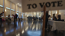 Voters cast their ballots at a polling place inside Park Tavern, on Tuesday, November 5, 2024, in Atlanta.