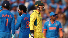 CHENNAI, INDIA - OCTOBER 08: Alex Carey of Australia leaves the field after being dismissed by leg-before-wicket during the ICC Men's Cricket World Cup India 2023 between India and Australia at MA Chidambaram Stadium on October 08, 2023 in Chennai, India. (Photo by Robert Cianflone/Getty Images)