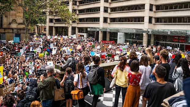 Thousands gathered at Sydney's Town Hall today.