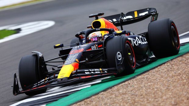 Daniel Ricciardo of Australia driving the (3) Oracle Red Bull Racing RB19 on track during Formula 1 testing at Silverstone Circuit on July 11, 2023 in Northampton, England. (Photo by Mark Thompson/Getty Images)