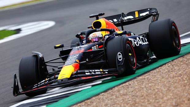 Daniel Ricciardo of Australia driving the (3) Oracle Red Bull Racing RB19 on track during Formula 1 testing at Silverstone Circuit on July 11, 2023 in Northampton, England. (Photo by Mark Thompson/Getty Images)