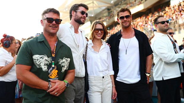Luke Hemsworth, Liam Hemsworth, Gabriella Brooks and Chris Hemsworth