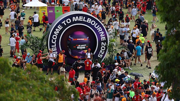 Fans gather in the fanzone during the Round 1 Melbourne Sprint race of the Formula 3 Championship at Albert Park Circuit on March 15, 2025 in Melbourne, Australia. (Photo by Clive Rose/Getty Images)