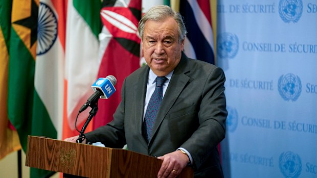 UN Secretary-General Antonio Guterres says Russia must fully comply with the UN Charter. 