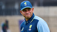 PERTH, AUSTRALIA - NOVEMBER 18: Usman Khawaja  during an Australia nets session at Perth Stadium on November 18, 2025 in Perth, Australia. (Photo by Daniel Carson/Getty Images)