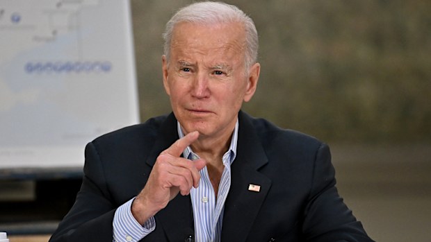 RZESZOW, POLAND - MARCH 25: US President Joe Biden meets with the President of Poland, Andrzej Duda on March 25, 2022 in Rzeszow, Poland. U.S. President Joe Biden meets with NATO allies as they coordinate reaction to Russia's war in Ukraine, which has entered its second month. (Photo by Jeff J Mitchell/Getty Images)