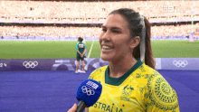 Sevens star Charlotte Caslick in tears.