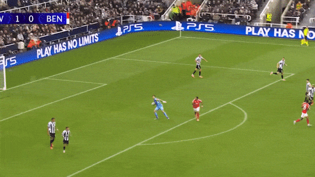 Nick Pope launches it long.