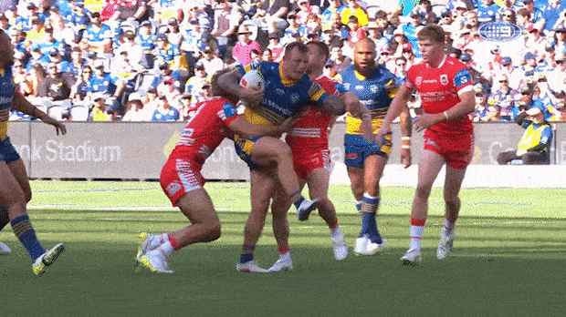 Ryan Couchman tackle on J'maine Hopgood looper.