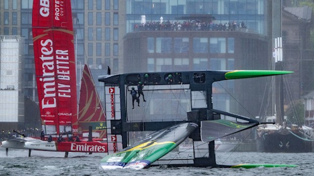 Australia capsized during the Canada SailGP race. 