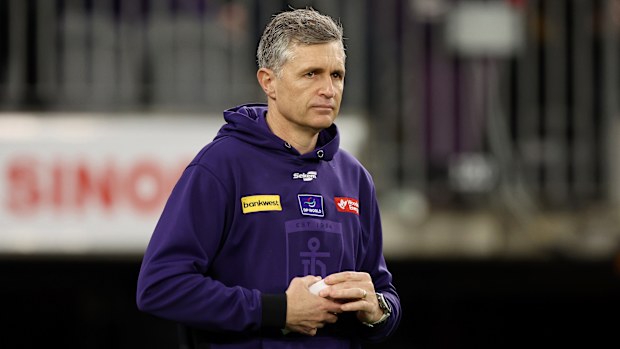 El entrenador de Fremantle, Justin Longmuir.