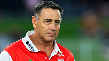 MUDGEE, AUSTRALIA - FEBRUARY 24: Shane Flanagan, head coach of the Dragons looks on ahead of the NRL Pre-season challenge match between St George Illawarra Dragons and Wests Tigers at Glen Willow Sporting Complex on February 24, 2024 in Mudgee, Australia. (Photo by Mark Evans/Getty Images)