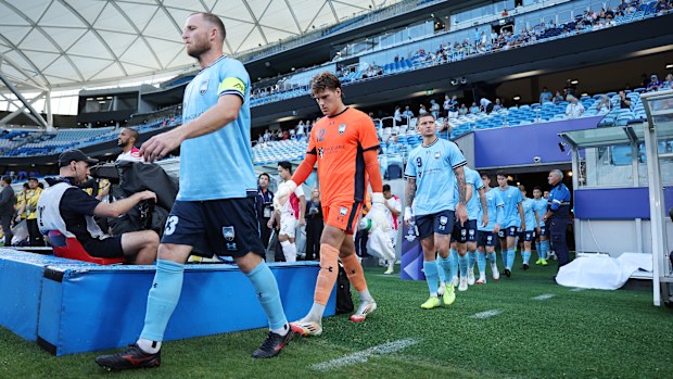 Rhyan Grant leads out his team during the AFC Champions League Round of 16 match between Sydney FC and Bangkok United.