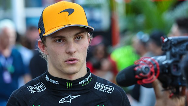Oscar Piastri speaking to media after a collision with teammate Lando Norris in the Canadian Grand Prix.