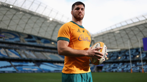 Wallabies captain Liam Wright poses for a portrait at Allianz Stadium.