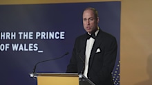 Britain's Prince William delivers a speech as he attends the Diana Legacy Awards,  at the Science Museum in London, Thursday, March 14, 2024.  The Prince met key staff and supporters of the Diana Award, and heard about the recipients' work. (Arthur Edwards/Pool Photo via AP)