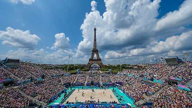 The beach volleyball stadium at Paris 2024 is a sight to behold.