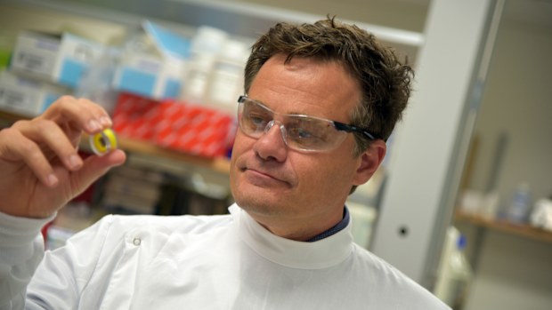 Professor Mark Kendall invented a needle-free vaccine delivery device. (AAP)