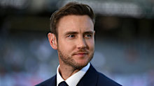 PERTH, AUSTRALIA - NOVEMBER 21: Former cricketer and Channel Seven television commentator Stuart Broad during day one of the First 2025/26 Ashes Series Test Match between Australia and England at Perth Stadium on November 21, 2025 in Perth, Australia. (Photo by Gareth Copley/Getty Images)