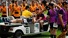 Jacob Weitering is stretchered from the field during State of Origin.