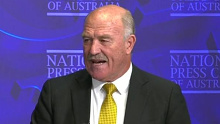 Wally Lewis fronts media in a bid to raise awareness for CTE. 