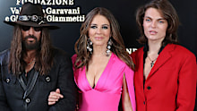 ROME, ITALY - MAY 24: Billy Ray Cyrus, Elizabeth Hurley and Damian Hurley attend the "Orizzonti | Rosso" Exhibition Opening Dinner at Palazzo Barberini on May 24, 2025 in Rome, Italy. (Photo by Elisabetta A. Villa/Getty Images)