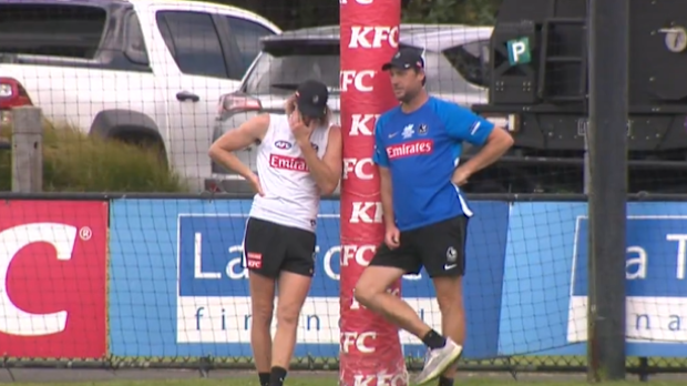 Nathan Murphy returned to training after a scary dump tackle.