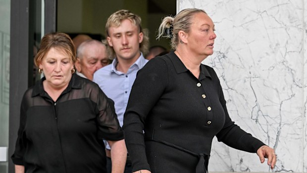 Lachlan Young, 23, did not look at Hannah McGuire's mother Debbie as she read her statement in the Victorian Supreme Court on Monday.
