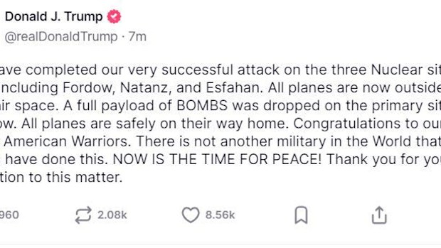 Donald Trump Truth Social message 