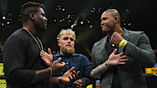 Francis Ngannou faces off against Renan Ferreira during the PFL 2024 Playoffs.
