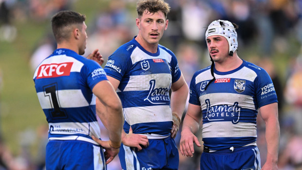 Max King of the Bulldogs looks dejected during the round 20 NRL match between Canterbury Bulldogs and Brisbane Broncos at Belmore Sports Ground on July 15, 2023 in Sydney, Australia. (Photo by Izhar Khan/Getty Images)