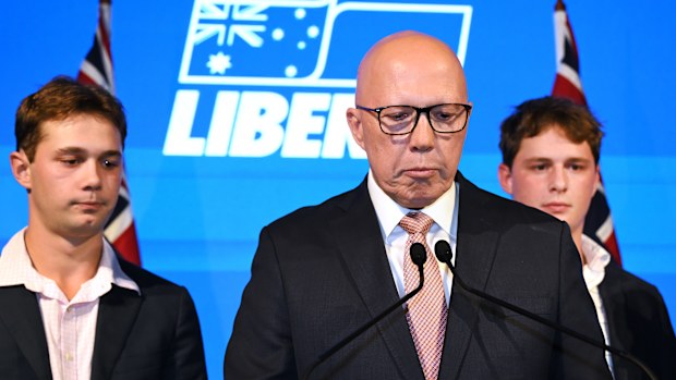 Opposition Leader Peter Dutton concedes defeat 