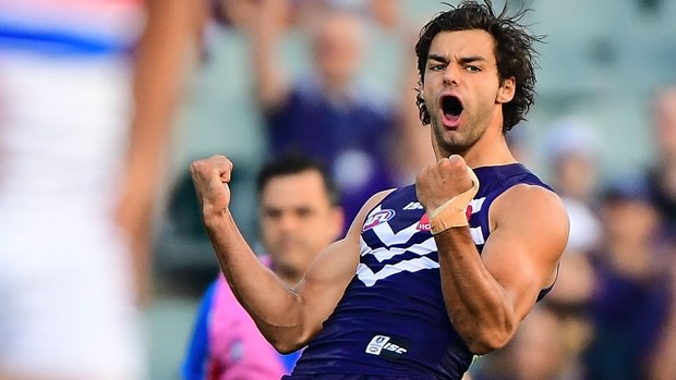 Brady Grey was one of the Dockers' best against the Bulldogs.