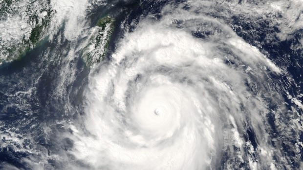 Super Typhoon Meranti, as seen from a satellite as it approached Taiwan.

