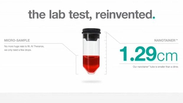 Theranos claims it can do blood tests on tiny pinpricks of blood samples.