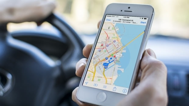 The iPhone's inbuilt Apple Maps app integrates with Apple's voice-activated assistant, Siri.