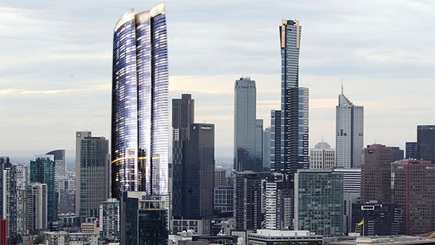 An artist's impression of how the Crown skyscraper stacks up against Eureka Tower. Image: Jamie Brown