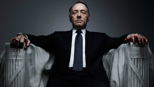 Kevin Spacey as politician Frank Underwood in House of Cards.