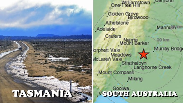 Tasmania saw snow, while South Australia felt the tremor of an earthquake.