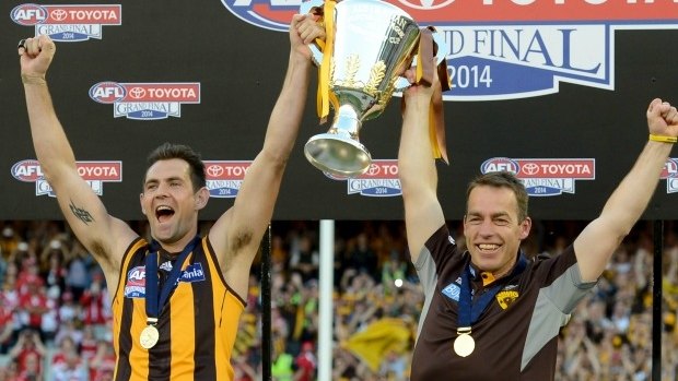 Luke Hodge with the 2014 premiership cup.
