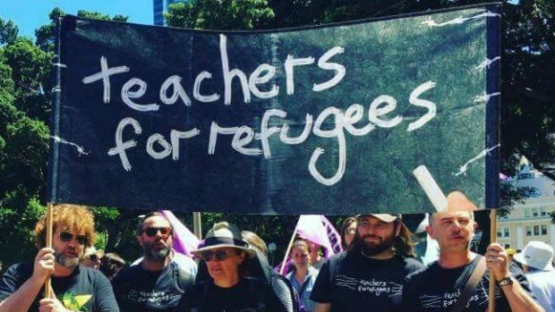 Teachers for Refugees plan to campaign against Australia's   refugee policies by wearing special T-shirts to school this week.