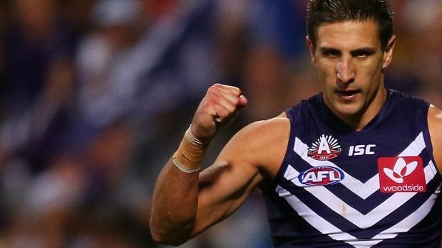 Still a star: The former Dockers skipper kicked four goals in his side's 17-point win against Port Adelaide