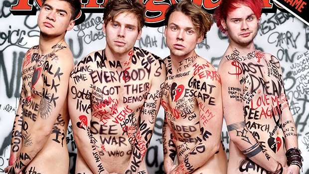 Sydney band 5 Seconds of Summer feature nude on the cover of January's Rolling Stone.