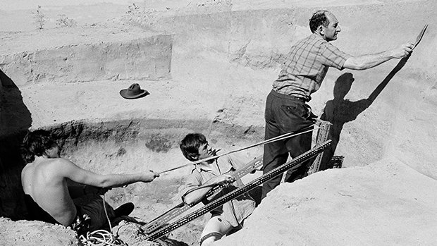 John Mulvaney at Lake Mungo dig circa 1974.