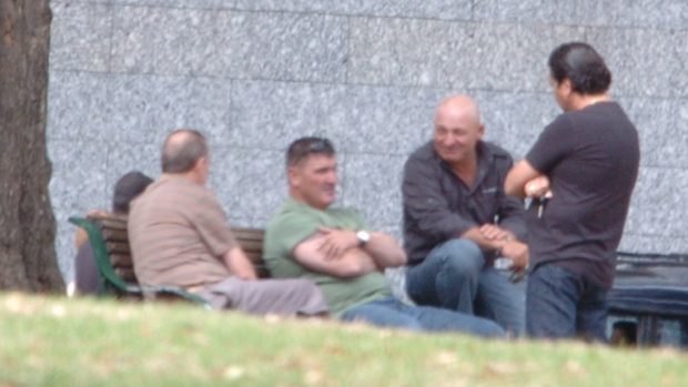 Park meeting with Madafferi and Pasquale 'Pat' Barbaro (in green t-shirt).